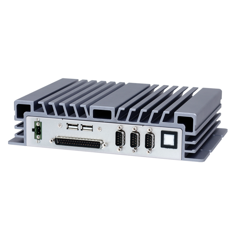 Intel Pentium N4200 Quad Core CPU, 2 DDR3L memory,  2 USB3.0, 2 USB2.0, 2 RS-232, 1 RS-232/422/485, 32bit DIO, 2 GbE, line out, mic in, 1 VGA, 1 HDMI, DC 9~36V, Phoenix Connector  