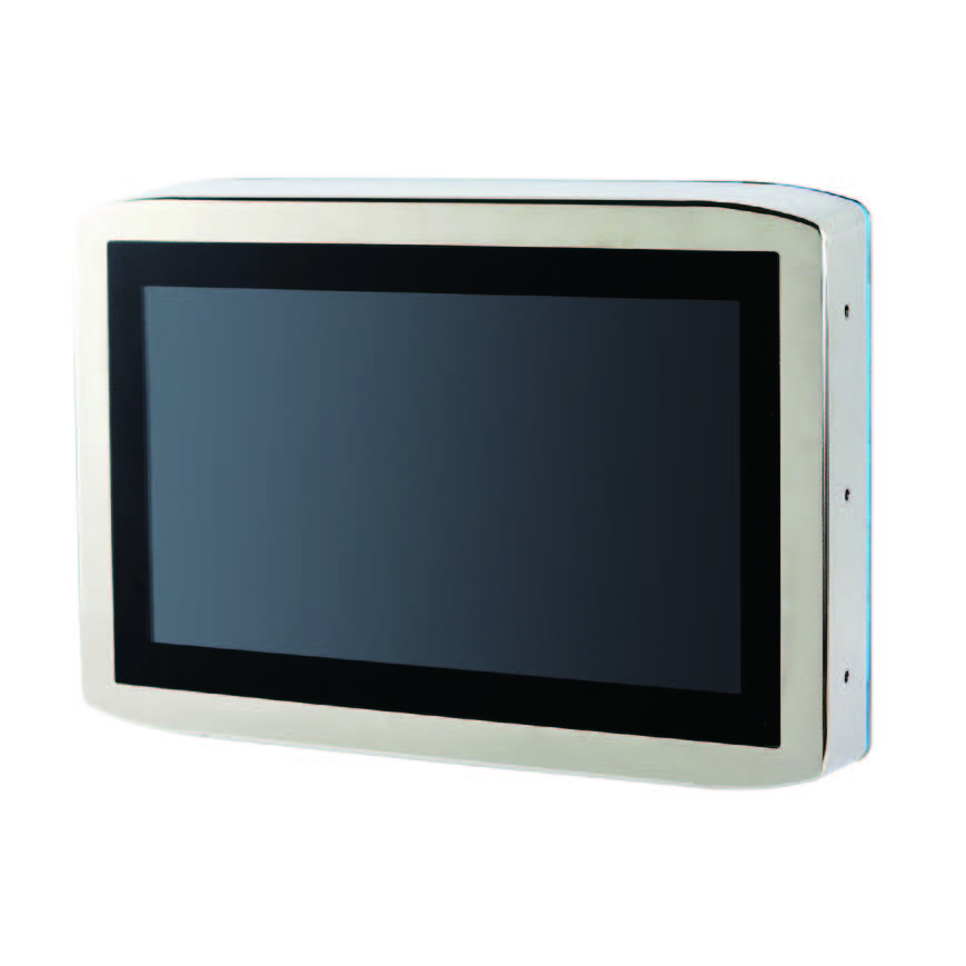 15.6" 16:9 (1366 x 768), 300 nits, Stainless Steel 316 Full IP66/69K Protection, with Projected capacitive touch screen, USB interface,1 VGA, 1 USB, DC 12~24V, M12 connector