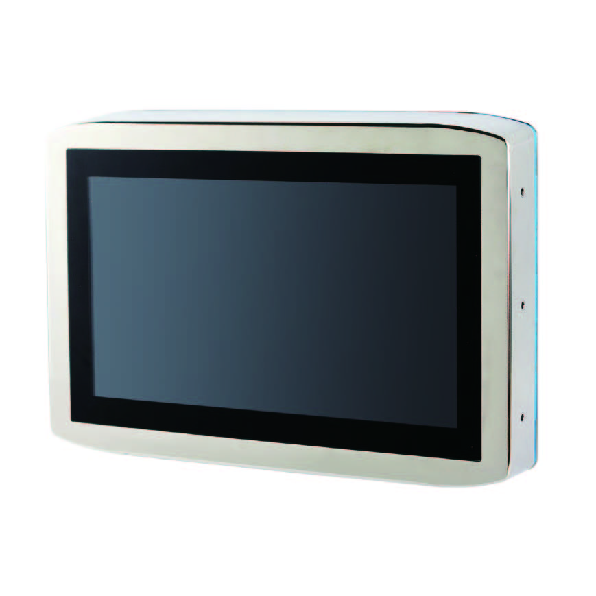 15.6" 16:9 (1920 x 1080), 450 nits, Stainless Steel 316 Full IP66/69K Protection, with Projected capacitive touch screen, USB interface,1 VGA, 1 USB, DC 12~24V, M12 connector