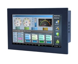 7" 16:9 (800 x 480), 350nits, Fanless Panel PC with Intel Celeron J1900 CPU, Projected Capacitive Touch, 2 USB 3.0, 1 RS-232, 1 RS-232/422/485, Line out, 2 GbE, 1 VGA, 1 HDMI, DC 9-36V, Phoenix Connector