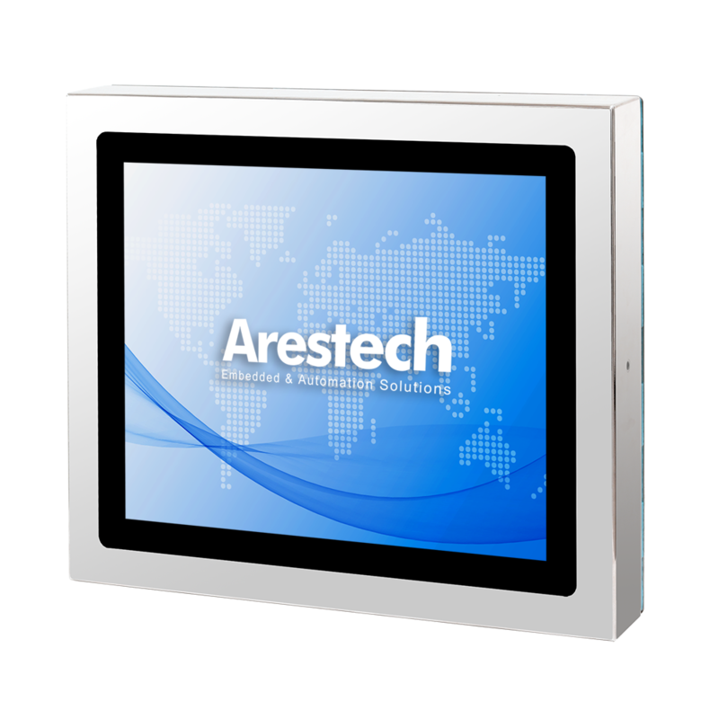 17" 4:3 (1280 x 1024), 350nits, Stainless Steel 316 Full IP66/69K Protection, Fanless Panel PC with Intel Celeron 3955U CPU, Projected Capacitive Touch, on board 4G RAM, 4 USB 2.0, 2 RS-232, 2 GbE, 1 VGA, DC 12-28 V (M12 Connector)