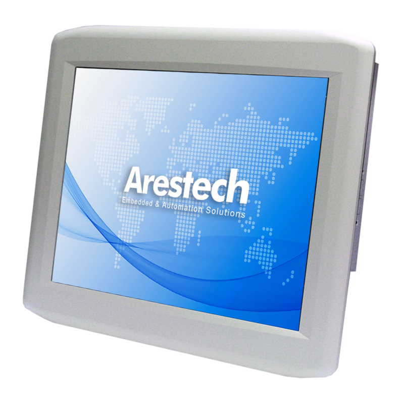17" 4:3 (1280 x 1024), 350nits, Aluminum IP65 front panel, Fanless Panel PC with Intel Core i5-8265U, 5-wire Resistive Touch, 4 USB 3.1, 3 RS-232, 1 RS-232/422/485, 8-bit DIO, Line Out, Mic In, 2 GbE, 2 HDMI, RAID 0/1, DC 9~36V, Phoenix Connector