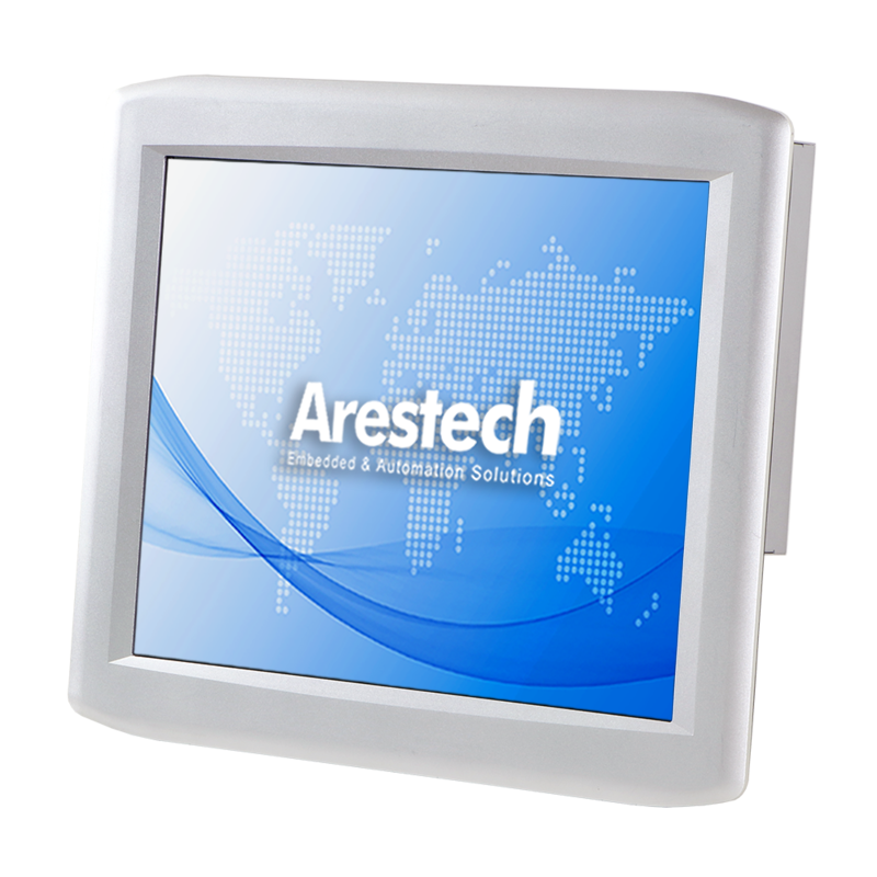 17" 4:3 (1280 x 1024), 350nits, Aluminum IP65 front panel, Fanless Panel PC with Intel Core i3-7100U, Projected Capacitive Touch, 4 USB 3.0, 3 RS-232, 1 RS-232/422/485, 8-bit DIO, Line Out, Mic In, 2 GbE, 1 HDMI, 1 DP, RAID 0/1, DC 9~36V, Phoenix Connector