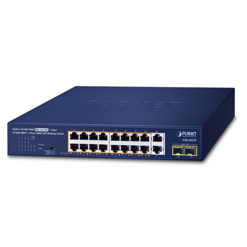 Switch de escritorio 16 puertos 10/100/1000T 802.3at PoE