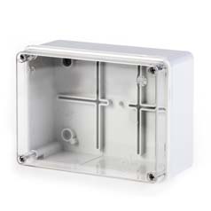 CAJA  DE DERIVACION ESTANCA TAPA TRANSPARENTE IP56 GW 650°C 150x110x70mm