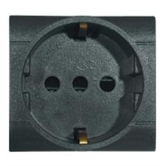 MOD. ENCHUFE SCHUKO 2P+T 16A 220-250V Gris Oscuro
