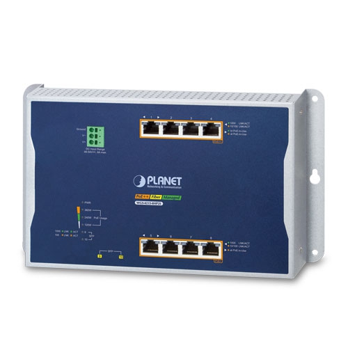 IP30, IPv6/IPv4, 4-Port 10/100/1000T 802.3bt 95W PoE + 4-Port 10/100/1000T 802.3at PoE + 2-Port 100/1000X SFP Wall-mount Managed Switch (-40~75 C, Max. 360W PoE budget, 250m Extend mode, supports ERPS Ring, CloudViewer app, MQTT and CyberSecurity features)