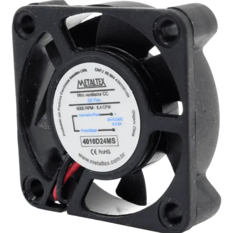 Ventilador CC, 80x80x25mm, 24VCC, 3400RPM, rodamiento