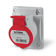 ENCHUFE HEMBRA P/EMPOTRAR 3P+N+T IP44 16A 6h 346-415V, FIJACION 70X87mm