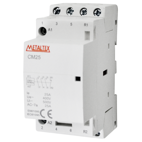 Contactor modular tetrapolar 25A Bobina 230VCA Contactos 3NA + 1NC