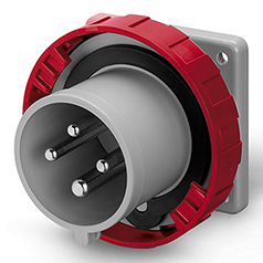 ENCHUFE MACHO EMBUTIDO 3P+T IP67 16A 6h 380-415V, FIJACION 75X75mm