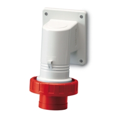 ENCHUFE MACHO S/PUESTO 3P+T IP67 16A 6h 380-415V, SALIDA 90° FIJACION 70X87mm