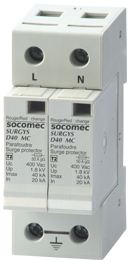 Limitador de sobretensión tipo 2 SURGYS D40 2 polos (TT,TN,IT)