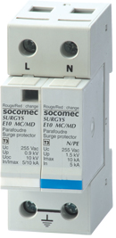 Limitadores de sobretensión 2 polos, 230 / 400 VAC, tipo 2 y 3, Surgys E10