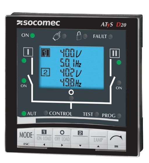 Display externo de control, visualización y programación ATyS D20