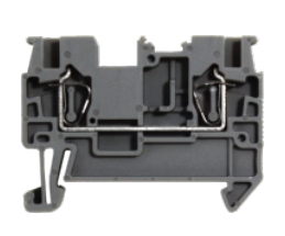 Bornera color gris, 2.5mm2, 24-14AWG, 24A, frontal reemplazo BM2-F2