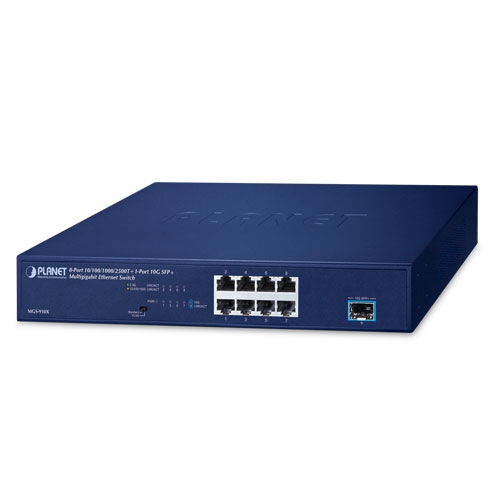 8-Port 10/100/1000/2500T + 1-Port 10G SFP+ Multigigabit Ethernet Switch (Fanless design, Standard/VLAN mode, desktop size with rackmount kit)