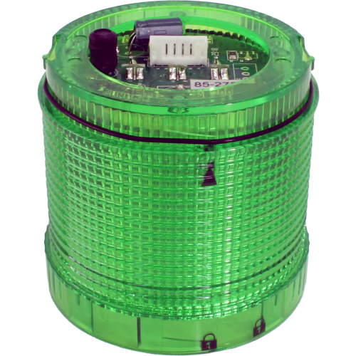 Lente color verde con led, 12-24VCC, Luz continua e intermitente, IP65 