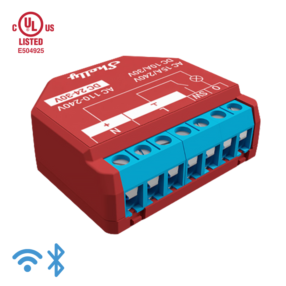 Relé inteligente con medidor de energía operado por WiFi certificado por UL, 1 canal 15A con contactos secos