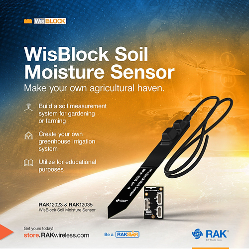 WisBlock Soil Moisture Sensor RAK12023+RAK12035