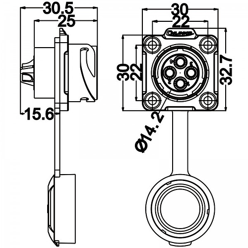 Conector Serie DH-20 Hembra 4 Pines Socket Soldar CNLINKO