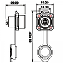 Conector Serie LP-12 Hembra 4 Pines Socket Soldar CNLINKO