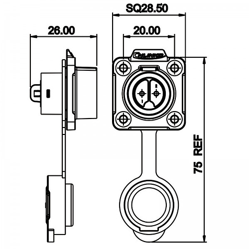 Conector Serie LP-16 Hembra 2 Pines Socket Soldar CNLINKO