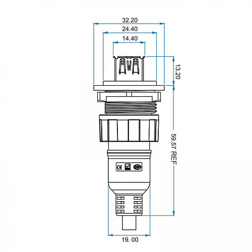 Conector Serie YU-USB USB Cable 1Metro plug CNLINKO