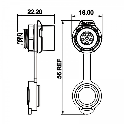 Conector Serie LP-12 Hembra 6 Pines Socket Soldar CNLINKO