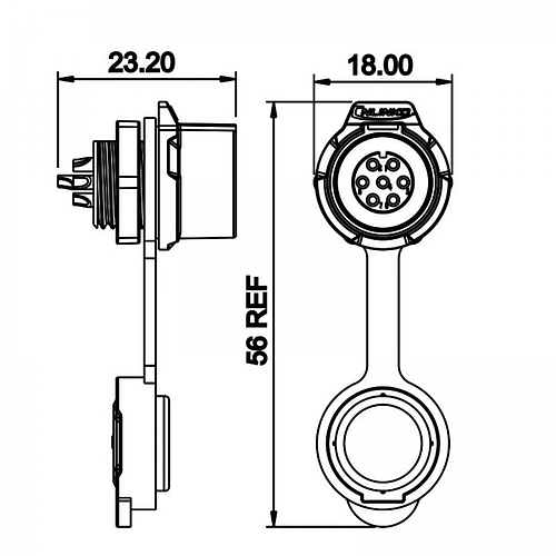 Conector Serie LP-12 Hembra 7 Pines Socket Soldar CNLINKO