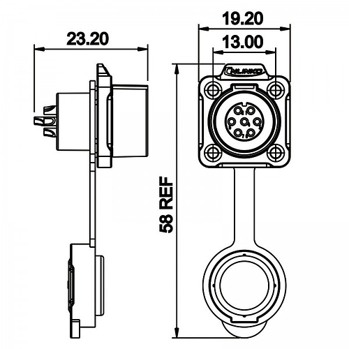 Conector Serie LP-12 Hembra 7 Pines Socket Soldar CNLINKO
