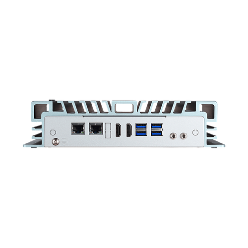 Intel Core i5-4300U 1.9GHz  Dual Core CPU, 1 x DDR3 memory,  4 x USB3.0, 1 x RS-232, 2 x RS-232/422/485, 8-bit DIO, 4 x GbE, line out, mic in, 2 HDMI, DC 9~36V
