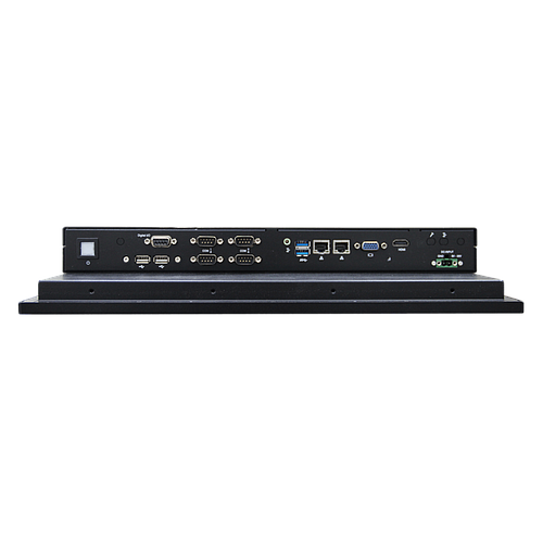 17" 4:3 (1280 x 1024), 350nits, Fanless Panel PC with Intel Celeron J1900 CPU,  Projected Capacitive Touch, 2 USB 3.0, 2 USB 2.0, 3 RS-232, 1 RS-232/422/485, Line out, 8-bit DIO, 2 GbE, 1 VGA, 1 HDMI, DC 9-36 V, Phoenix Connector