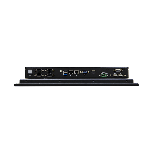 15" 4:3 (1024 x 768), 300nits, Fanless Panel PC with Intel Celeron J1900 CPU, Projected Capacitive Touch, 2 USB 3.0, 2 USB 2.0, 3 RS-232, 1 RS-232/422/485, Line out, 8-bit DIO, 2 GbE, 1 VGA, 1 HDMI, DC 9-36 V, Phoenix Connector