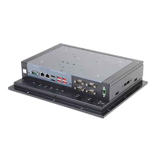 12" 4:3 (1024 x 768), 450nits, Fanless Panel PC with Intel Core i5-8265U CPU, Projected Capacitive Touch, 4 USB 3.0, 3 RS-232, 1 RS-232/422/485, 8-bit DIO, Line out, Mic in, 2 GbE, 2 HDMI, DC 9-36V, Phoenix Connector