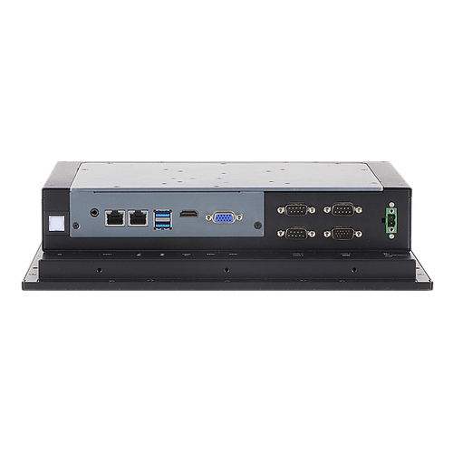 12" 4:3 (1024 x 768), 450nits, Fanless Panel PC with Intel Celeron J1900 CPU, Projected Capacitive Touch, 2 USB 3.0, 2 USB 2.0, 3 RS-232, 1 RS-232/422/485, 8-bit DIO, Line out, 2 GbE, 1 VGA, 1 HDMI, DC 9-36 V, Phoenix Connector