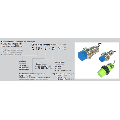Sensor inductivo no rasado M8 SN: 2mm NPN 3 hilos - 1NA