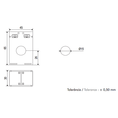 Transformador de Corriente 0-60A / 0-5A