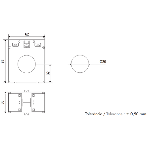 Transformador de Corriente 0-200A / 0-5A