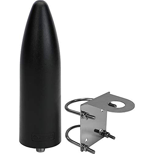 Antena banda ancha tipo bala con bracket tipo L negro