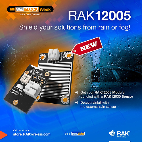 Sensor de lluvia Microchip MCP606 RAK12005+RAK12030