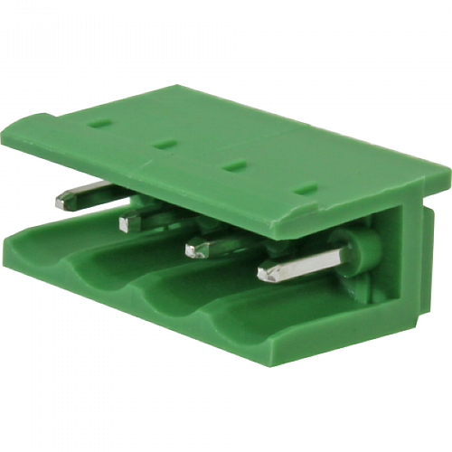 Borne receptáculo para PCI, 4 pines, 180 grados, paso 5,08mm, lateral abierta, verde