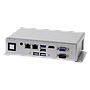 Intel Pentium N4200 Quad Core CPU,, 2 DDR3L memory, 2 USB3.0,  2 USB2.0, 1 RS-232/422/485 , 1 RS-232, 2 GbE, Line out, 1 VGA, 1 HDMI, DC 9~36V, Phoenix Connector, DIN Rail  