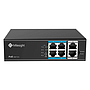 Switch PoE, 4 puertos PoE RJ45 10/100Mbps, 2 puertos uplink 100Mbps