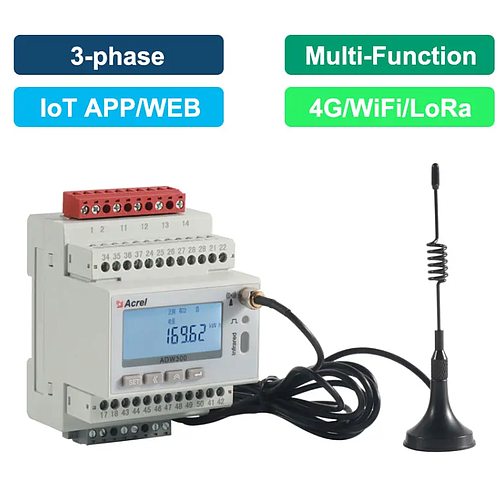 Medidor de energía inteligente inalámbrico trifásico LoraWAN