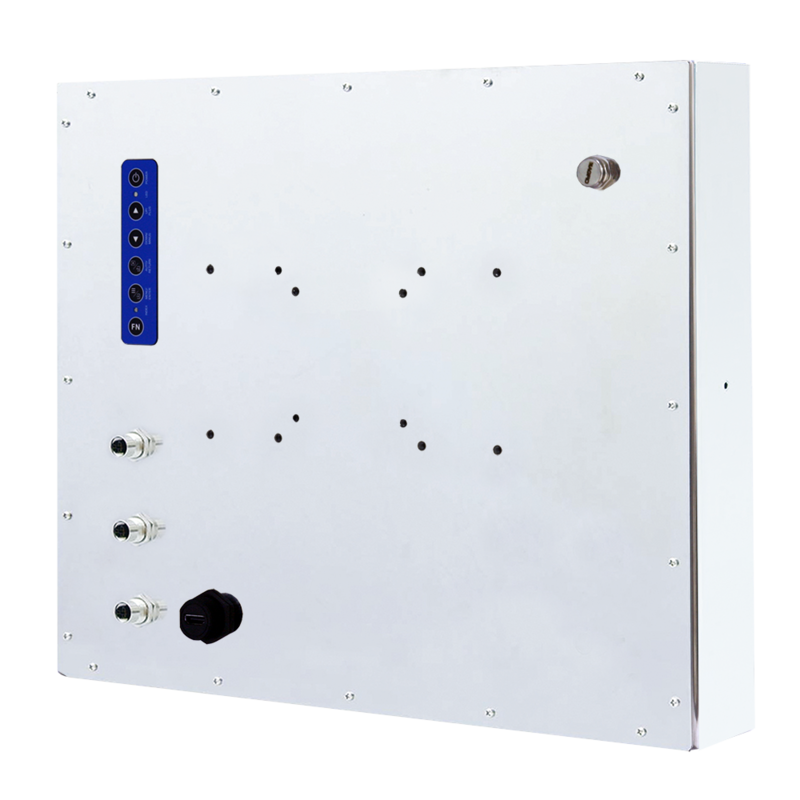 17" 4:3 (1280 x 1024), 350 nits, Stainless Steel 316 Full IP66/69K Protection, with Projected capacitive touch screen, USB interface,1 VGA, 1 USB, DC 12~24V, M12 connector