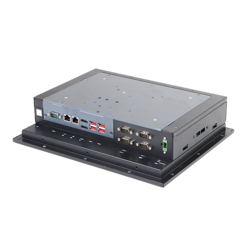 12" 4:3 (1024 x 768), 450nits, Fanless Panel PC with Intel Core i5-8265U CPU, Projected Capacitive Touch, 4 USB 3.0, 3 RS-232, 1 RS-232/422/485, 8-bit DIO, Line out, Mic in, 2 GbE, 2 HDMI, DC 9-36V, Phoenix Connector