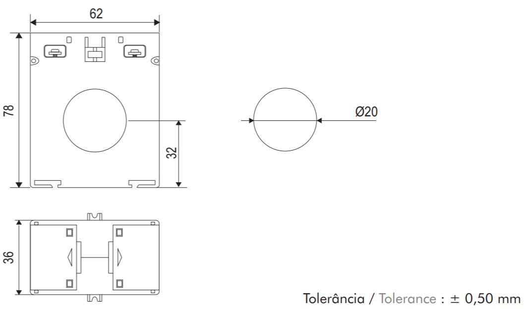 Transformador de Corriente 0-150A / 0-5A