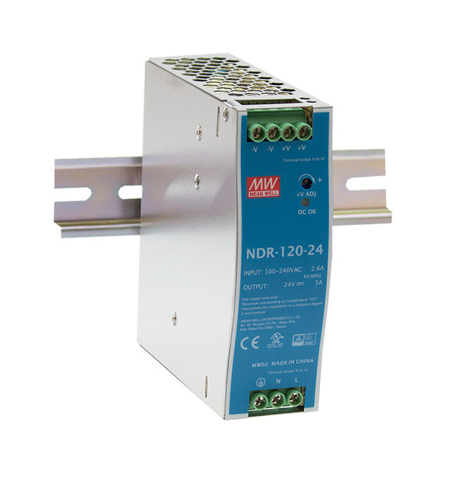Fuente de Poder Mean Well NDR-120-24 Riel DIN 24VDC 120W 5A