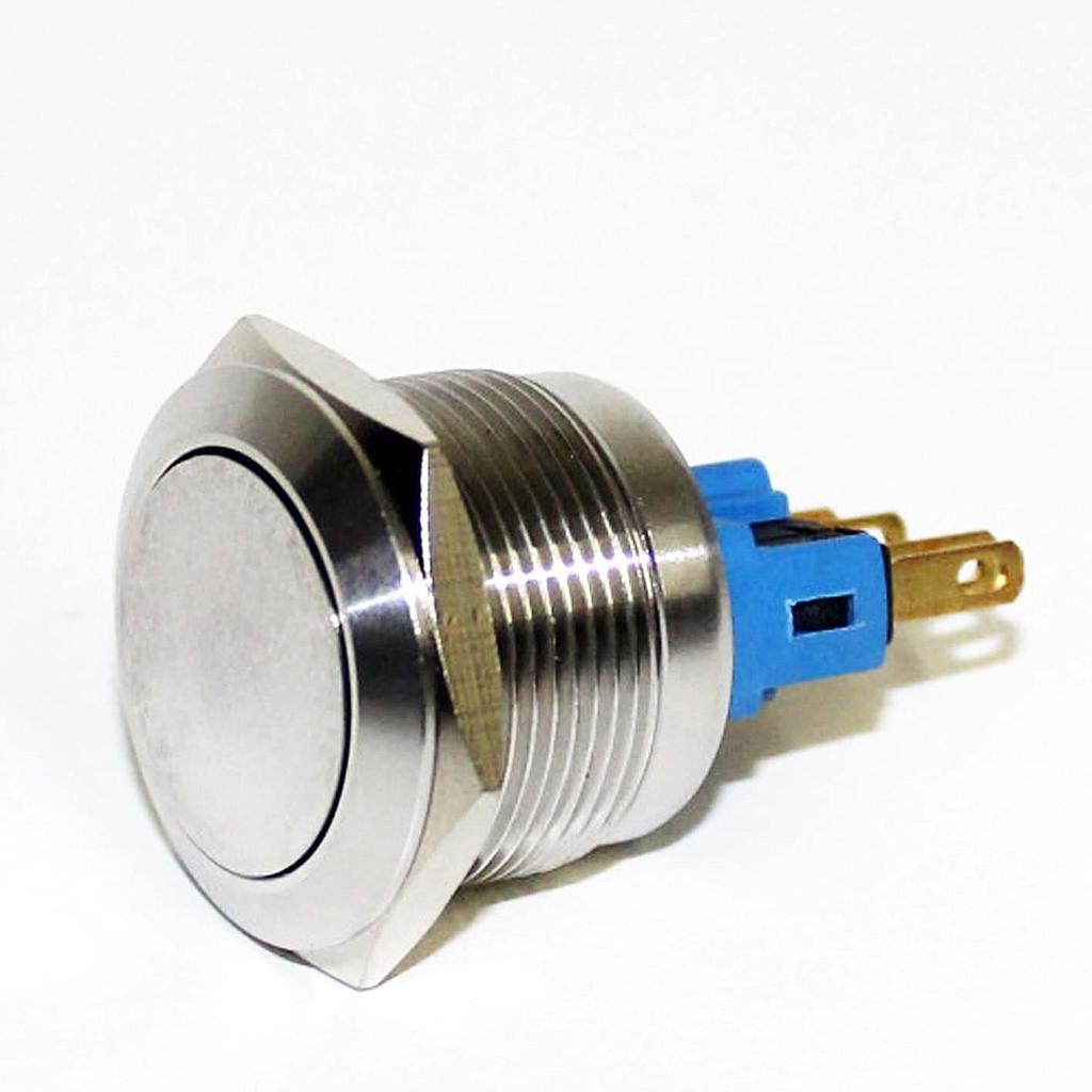 Botónera antivandalismo 22mm acero inoxidable 1NA+1NC momentáneo plano